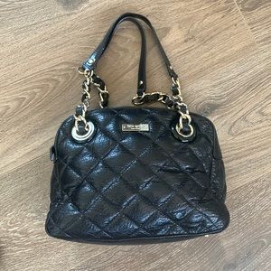 Kate Spade quilted black bag with gold details